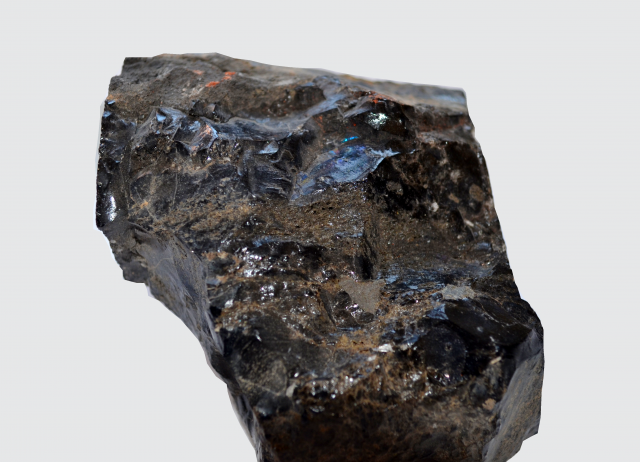 Obsidiana. Roca efusiva. La Orotava, Tenerife.