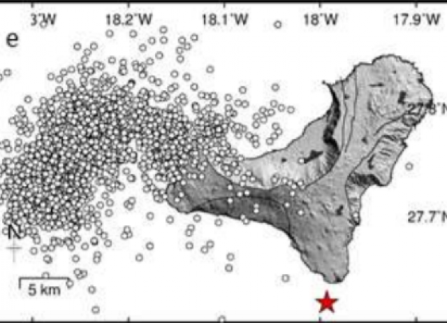 Location of earthquakes that occurred during the different phases