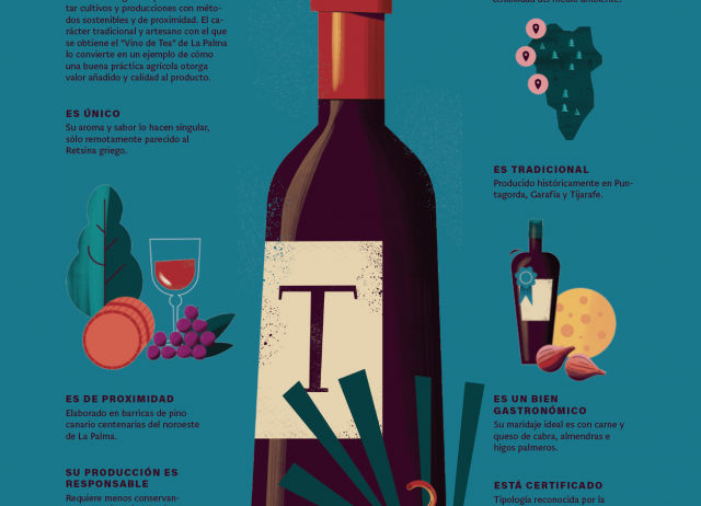 El pino canario confiere matices únicos al vino palmero