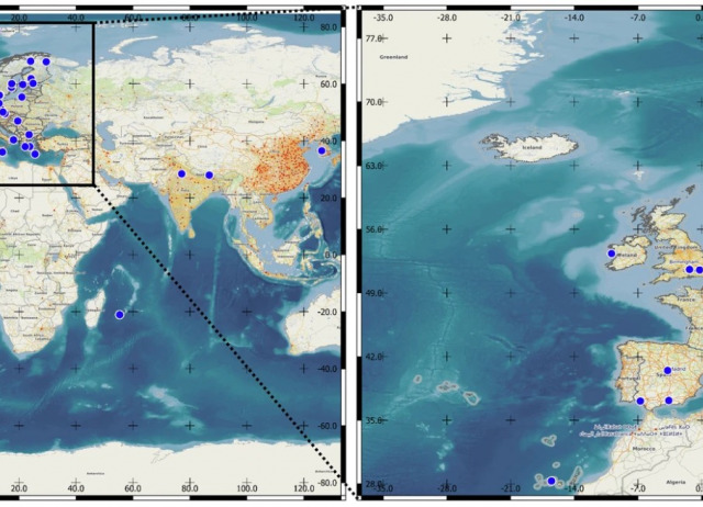 Atmospheric new particle formation identifier using longitudinal global particle number size distribution data